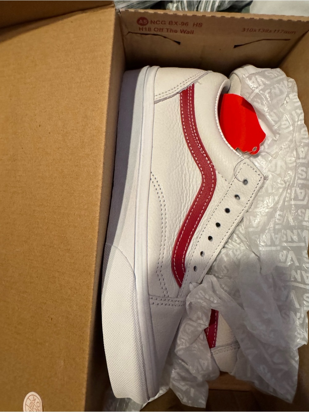 Vans White and Red Women's Athletic Shoes